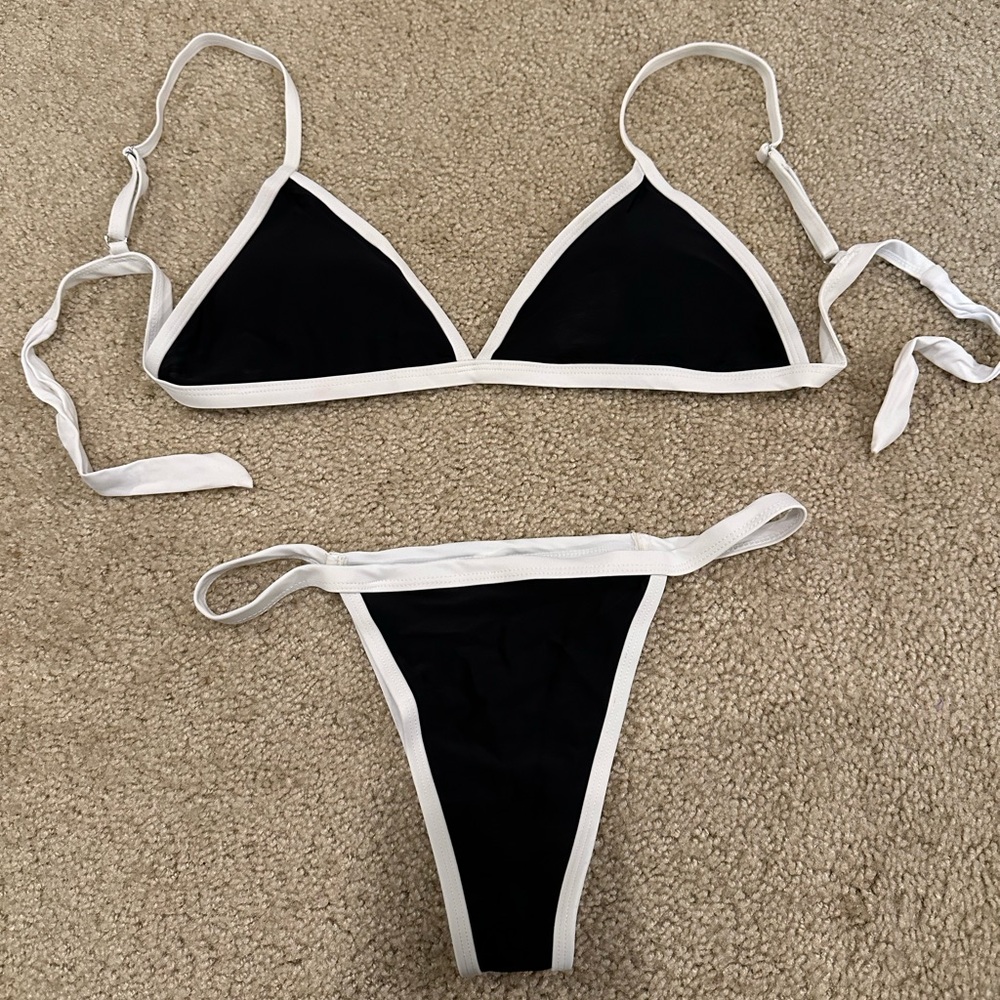 Black and White Bikini Set